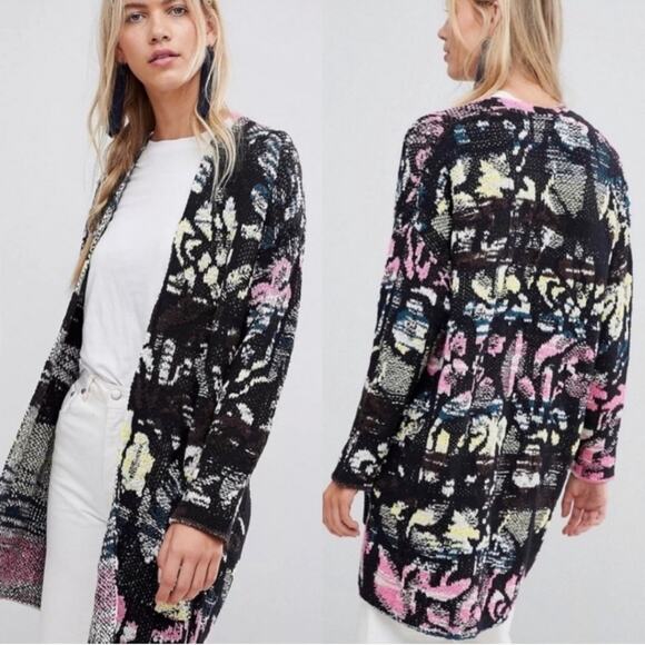 Free People Think Twice Technicolor Cardigan Sweater - Picture 7 of 11